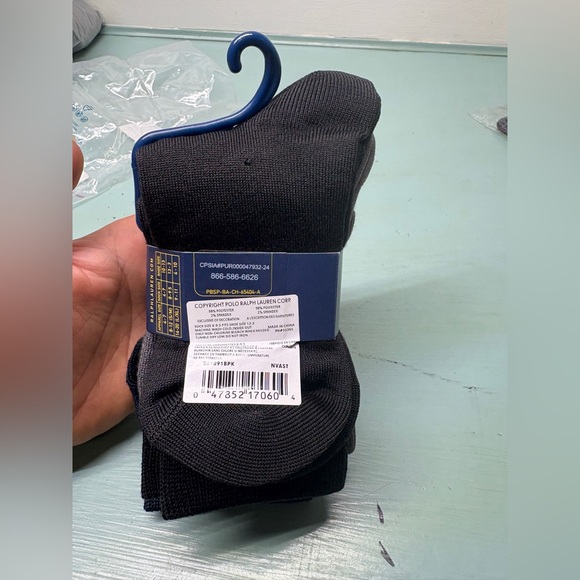 Polo by Ralph Lauren Boys' Super Soft crew Socks - Navy and Charcoal - Picture 3 of 4